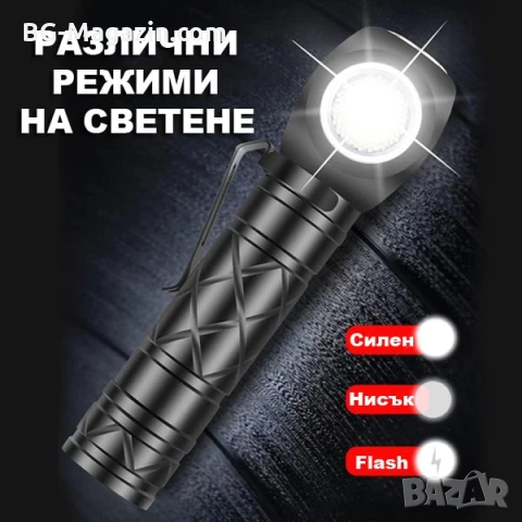 Акумулаторен LED челник за глава фенер и къмпинг лампа с магнит риболов туризъм палатка планинарство, снимка 3 - Къмпинг осветление - 50938353