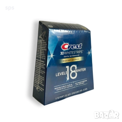 ЕКСПРЕСНИ избелващи ленти CREST 3D Whitestrips Radiant Express - Оригинални американски