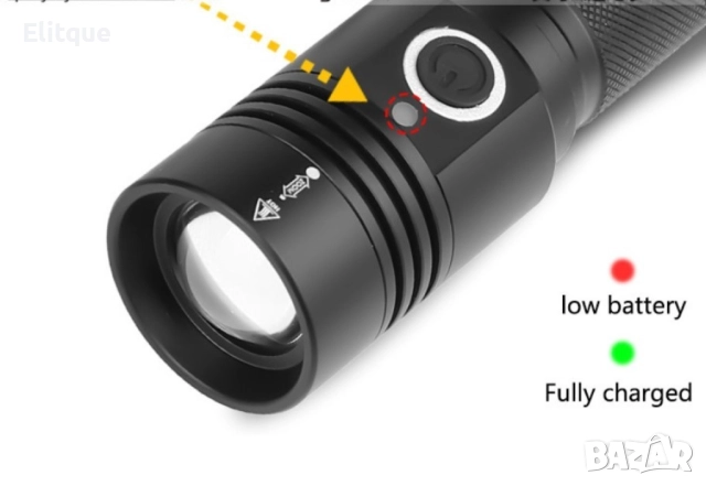 Мощно Ръчно джобно фенерче  с крушка XHP50  магнит и голяма батерия FL64, снимка 7 - Други - 52805807