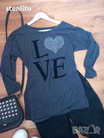 блузка/туника с надпис LOVE, снимка 3 - Блузи с дълъг ръкав и пуловери - 39728688