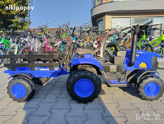 TEXAS акумулаторен трактор с ремарке RANCHER син, снимка 12 - Детски велосипеди, триколки и коли - 53569745