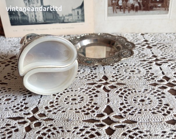 Посребрена солница сол/пипер/ чиния, снимка 4 - Антикварни и старинни предмети - 41002730