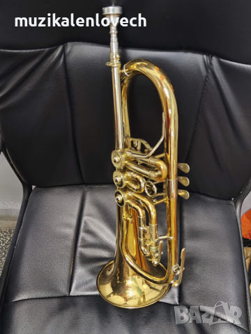 Schmidtco B-Flat Flugelhorn 3RV - Професионална Б Флигорна с твърд куфар /Made in Germany/, снимка 5 - Духови инструменти - 44586171