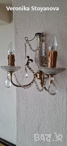 Аплик с кристали, снимка 4 - Антикварни и старинни предмети - 53391349