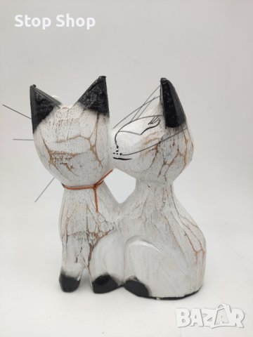Котки дърворезба Индонезия ръчно изработени , снимка 2 - Декорация за дома - 41384563
