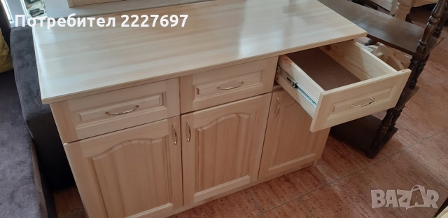 Скрин 120см. с 3 чекмеджета и 3 врати-масив, снимка 4 - Скринове - 36078547