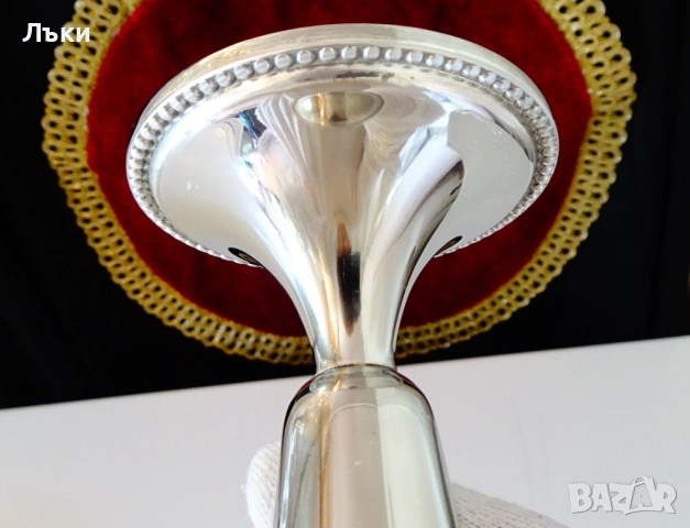 Английски посребрен свещник Brama,печат. , снимка 4 - Антикварни и старинни предмети - 52122585