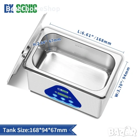 Ултразвукова почистваща вана 900ML 35W с цифров таймер, снимка 3 - Друга електроника - 53447944