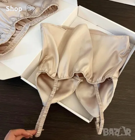 Сатенен комплект с камъни , снимка 5 - Пижами - 55971933