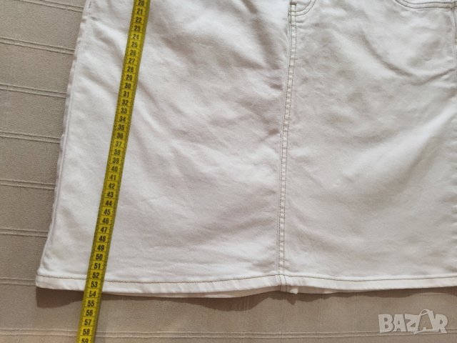 Бяла дънкова пола на Orsay р-р 44, снимка 3 - Поли - 42462638