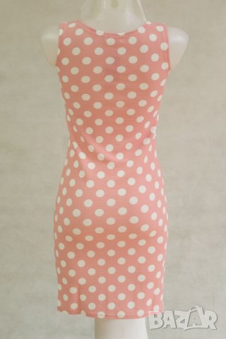 Розова рокля на бели точки марка Cocoviu XS и M, снимка 4 - Рокли - 39680234