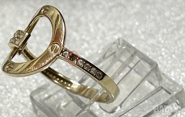 Дамски Златен Пръстен-1,8 грама, 14К (проба 585), снимка 6 - Пръстени - 51795524