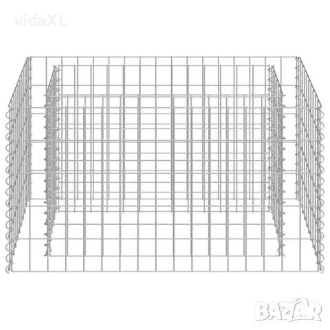 vidaXL Габион повдигната леха, поцинкована стомана, 90x50x50 cм, снимка 5 - Саксии и кашпи - 56146142