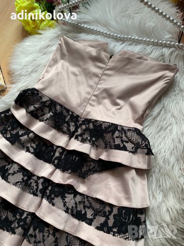 Сатенена рокля с дантела, снимка 3 - Рокли - 41935042