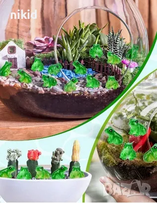 Жаба жабка жабки малка фигурка акрил пластмасова аквариум терариум, снимка 4 - Фигурки - 47476697