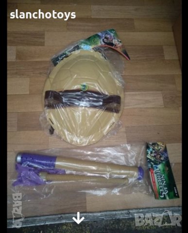 Комплект коруба с оръжия и маска на костенурка нинджа Рафаело, снимка 3 - Играчки за стая - 48071394