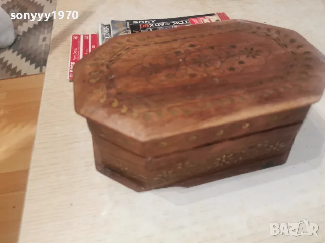 РЪЧНО ИЗРАБОТЕНА ДЪРВЕНА КУТИЯ СЪС ЗЛАТНИ ИНКРУСТАЦИИ 3108261850L4, снимка 13 - Антикварни и старинни предмети - 55890472
