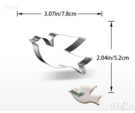 Птичка лястовичка лястовица  птица метална форма резец за тесто фондан бисквитки, снимка 2 - Форми - 50278733