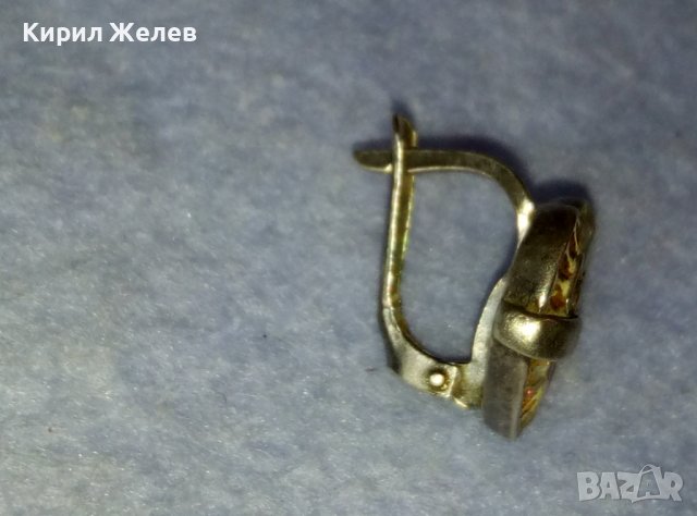 Две СЪРЦА в ЕДНО Стара СРЕБЪРНА АРТ ОБЕЦА с КРИСТАЛЧЕТА СРЕБРО 925 с АНГЛИЙСКО ЗАКОПЧАВАНЕ 40129, снимка 9 - Обеци - 42485854