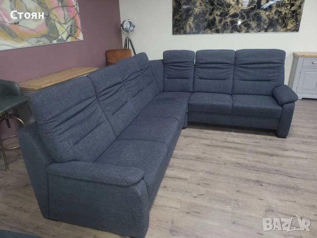 ПРОМОЦИЯ!!! Тъмно сив ъглов диван от плат и две табуретки POLOPOL PP-HS10002, снимка 7 - Дивани и мека мебел - 44216106