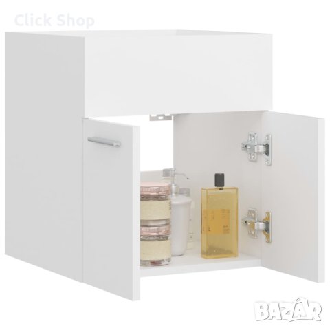 Долен шкаф за мивка, бял, 41x38,5x46 см, ПДЧ, снимка 3 - Шкафове - 40825294