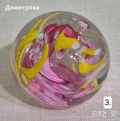 Завладяващи стъклени преспапиета , снимка 3 - Антикварни и старинни предмети - 52686243