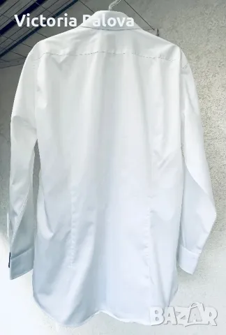 Бяла риза JACQUES BRITT, гладък памук, снимка 13 - Ризи - 47365816