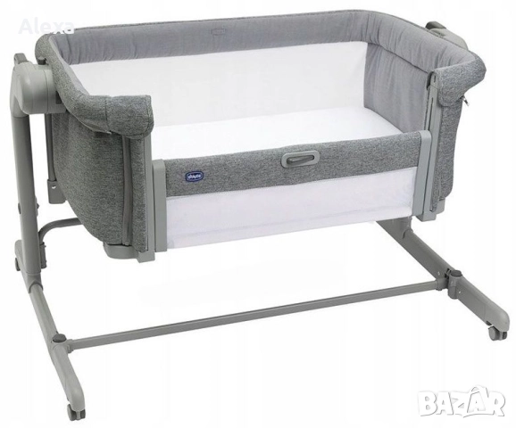 Бебешка кошара с падаща страна Chicco Next 2 Me, Magic Evo тъмносива, снимка 5 - Кошарки - 52471185