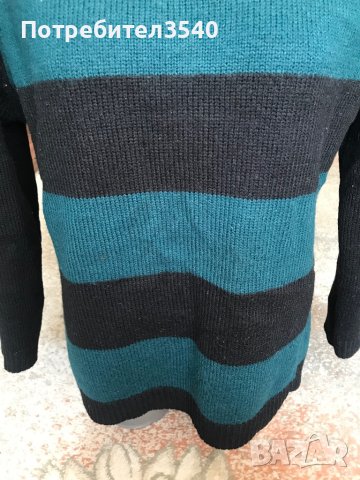 Пуловер на черни и зелени райета, снимка 9 - Блузи с дълъг ръкав и пуловери - 40546944