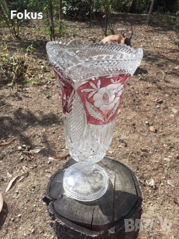Голяма кристална ваза Бохемия