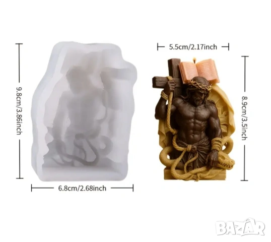 Молд Христос с кръст (1), снимка 4 - Форми - 53521708