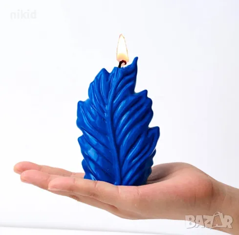 3D право листо силиконов молд форма за свещ сапун гипс шоколад, снимка 2 - Форми - 47552403