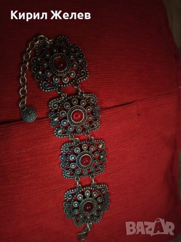 ОСМАНСКА ПОСРЕБРЕНА ГРИВНА ГРАНУЛАЦИЯ с КАТАЛИН / ЧЕРВЕН КЕХЛИБАР 57311, снимка 8 - Колекции - 29556313