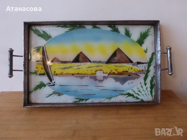 Ретро поднос табла Египет 1930 г, снимка 6 - Прибори за хранене, готвене и сервиране - 44202724