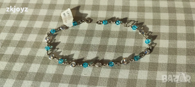 НОВА СРЕБЪРНА ГРИВНА ЗА КРАК С ЦИРКОНИИ 4.30 ГРАМА/ ПРОБА 925 , снимка 3 - Гривни - 51160469