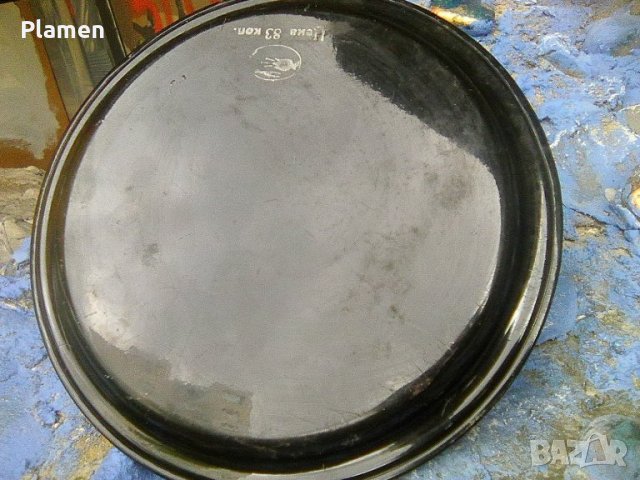 Метална руска чиния - Жостовска живопис, снимка 2 - Други ценни предмети - 40482300