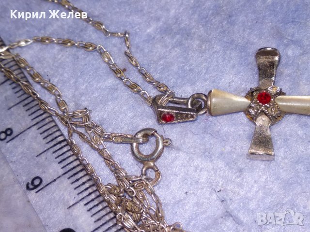 СТАР СКЪПОЦЕНЕН РЕТРО СТИЛ СРЕБЪРЕН 925 НАГРЪДЕН КРЪСТ със СРЕБЪРНА СРЕБРО 925 ФИНА ВЕРИЖКА 26029, снимка 14 - Антикварни и старинни предмети - 40500801