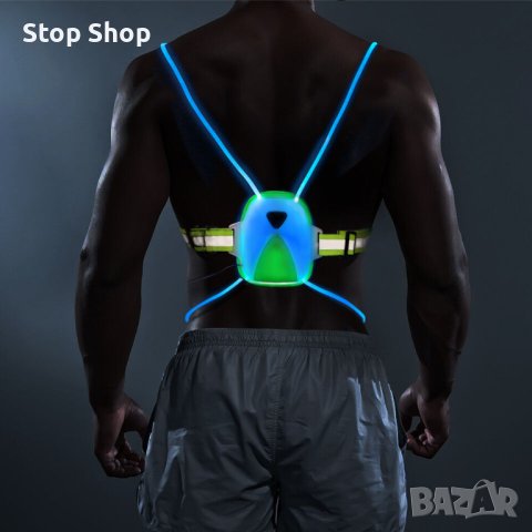 LED жилетка за бягане USB акумулаторна светлоотразителна жилетка за безопасност, снимка 3 - Аксесоари за велосипеди - 42419874