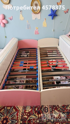 детско легло за момиче с матрак, шкаф, скрин и бюро, снимка 6 - Мебели за детската стая - 51524396