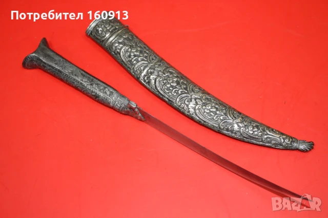 Автентичен Средиземноморски Гръцки сребърен нож кама ятаган, снимка 10 - Антикварни и старинни предмети - 51173039