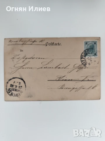 Стара литографирана, пощенска картичка с момиче и птица, 1902г., снимка 2 - Филателия - 51118252