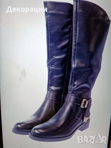 нови дамски високи черни ботуши , снимка 7 - Дамски ботуши - 52535089