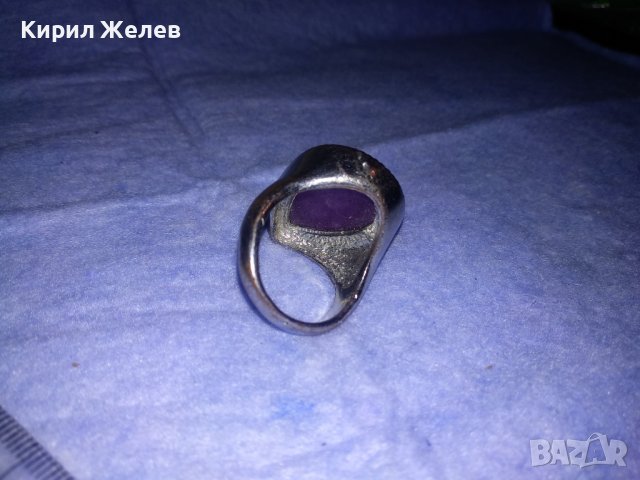 КАПКОВИДЕН МЕДЕН ПОСРЕБРЕН ИЗЯЩЕН ВИНТИДЖ АРТ ПРЪСТЕН с ЮВЕЛИНО ФАСЕТИРАН МИНЕРАЛ АМЕТИСТ 36959, снимка 9 - Пръстени - 39714991