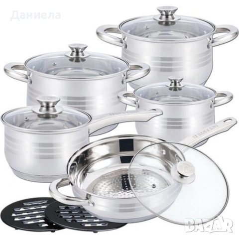 Комплект съдове за готвене 12 части Cheffinger, снимка 5 - Съдове за готвене - 53180927