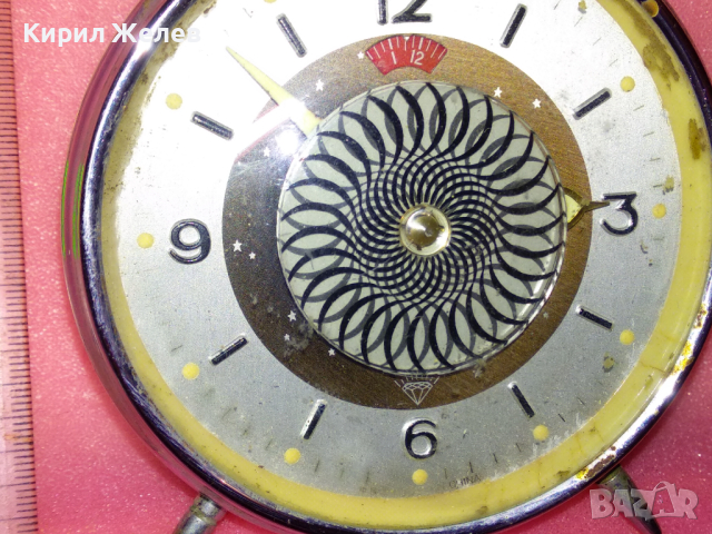 Стар РЯДЪК РЕТРО КОЛЕКЦИОНЕРСКИ МЕХАНИЧЕН БУДИЛНИК КИТАЙ РАНЕН СОЦ ФУНКЦИОНИРАЩ 40770, снимка 6 - Антикварни и старинни предмети - 44549203