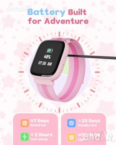 TICTIKY Смарт часовник за деца без телефон,без приложение,1.83" екран, снимка 7 - Други - 51767904