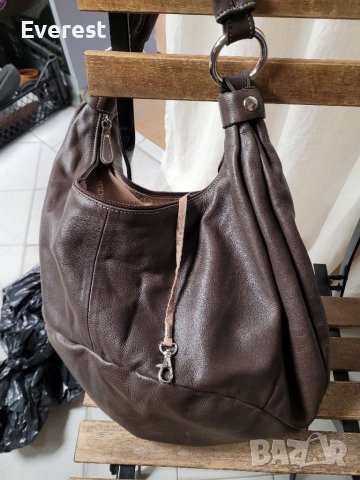 FERCHI Естествена кожа голяма торба,тъмнокафява( 315$ в интернет сайтове), снимка 4 - Чанти - 39862020