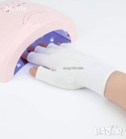 Комплект ръкавички за LED лампа и поставка за готови форми, снимка 2 - Педикюр и маникюр - 47987980