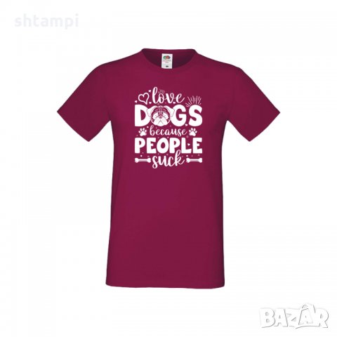 Мъжка тениска Свети Валентин Love Dogs Because People Suck, снимка 5 - Тениски - 35713543