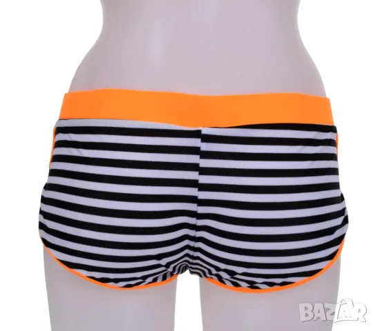  Дамски бански от 3 части в оранжево, бяло и черно Marko - L, снимка 3 - Бански костюми - 48585506